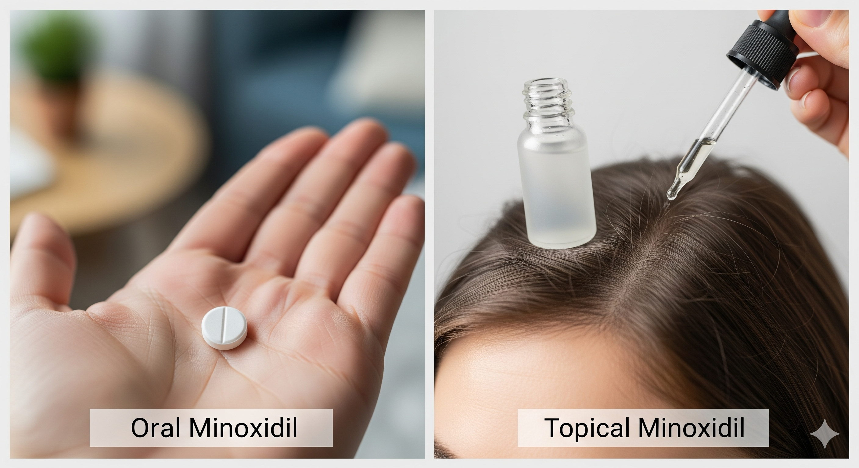 Minoxidil topico vs oral