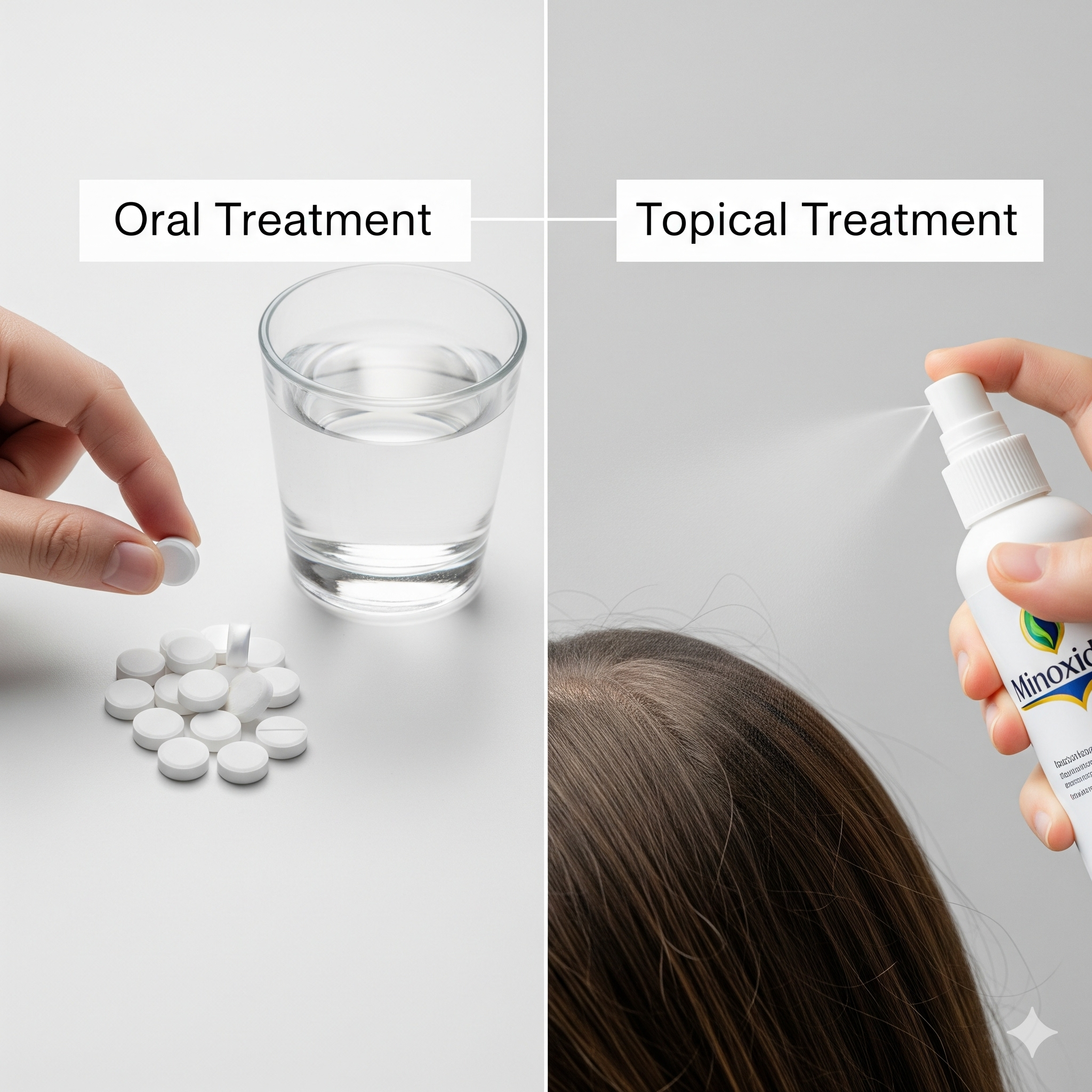 Minoxidil oral vs tópico