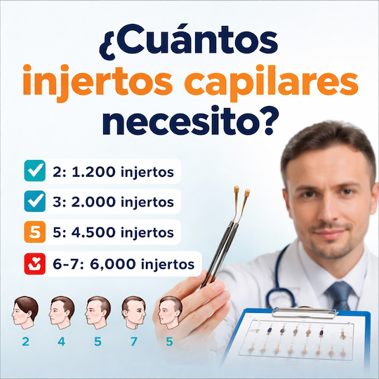 cuantos injertos capilares necesito segun norwood